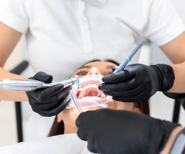Close up of young attending newest dental clinic