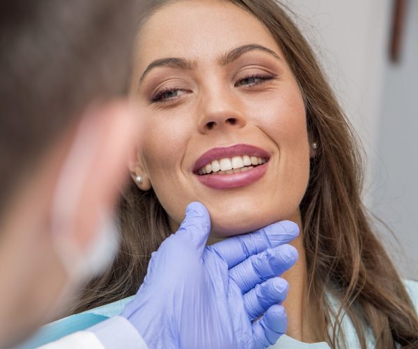 Woman at dentist office